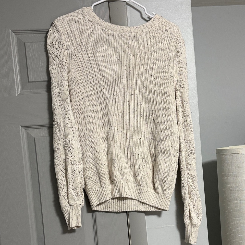 LOFT Cream Cable Knit Sweater
